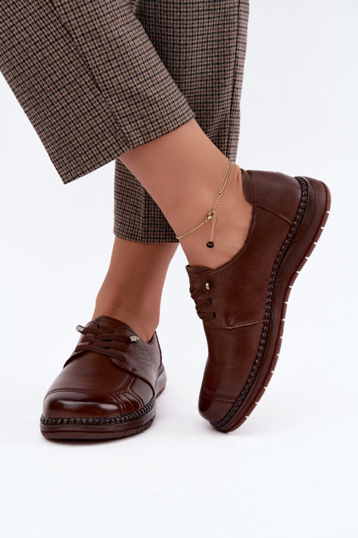 Chaussures en cuir synthétique Vinceza 107240 en couleur marron