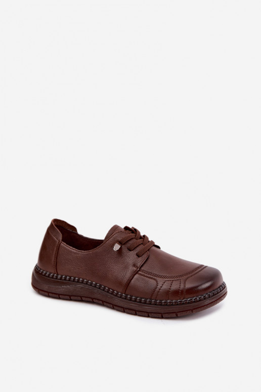 Chaussures en cuir synthétique Vinceza 107240 en couleur marron