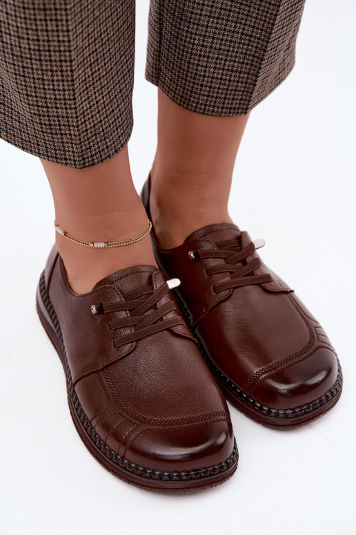Chaussures en cuir synthétique Vinceza 107240 en couleur marron