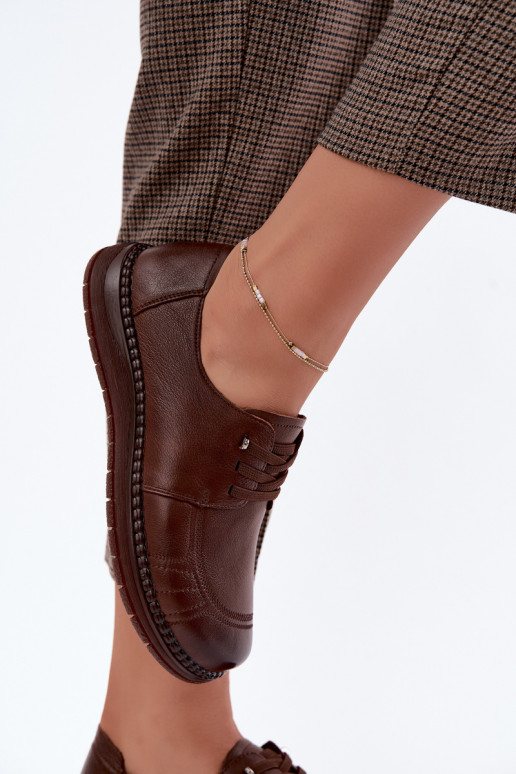 Chaussures en cuir synthétique Vinceza 107240 en couleur marron