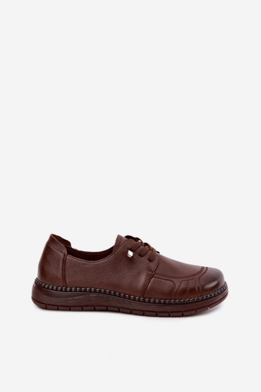 Chaussures en cuir synthétique Vinceza 107240 en couleur marron