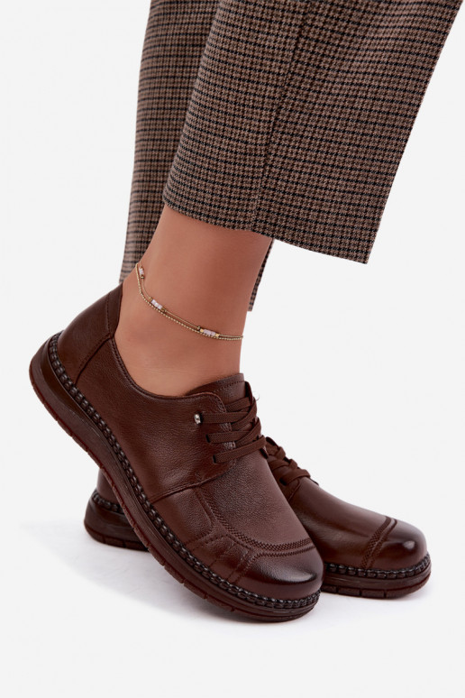 Chaussures en cuir synthétique Vinceza 107240 en couleur marron