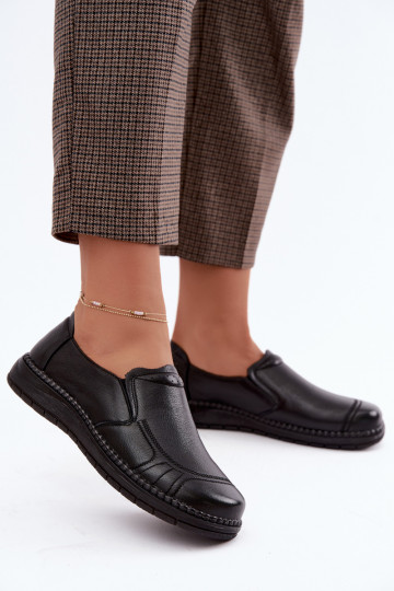 Chaussures à enfiler en cuir synthétique Vinceza 107241 en couleur noire 2