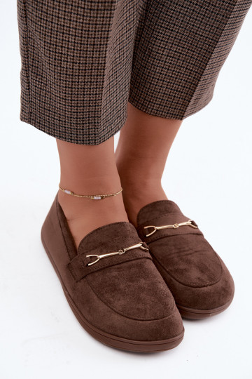 Mocassins dorés Barefoot Ze avec détails bruns Paresa
