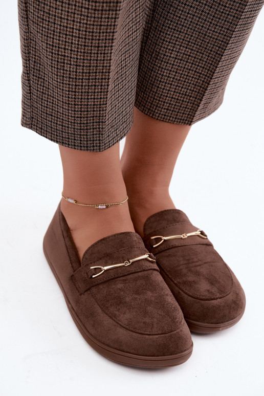 Mocassins dorés Barefoot Ze avec détails bruns Paresa