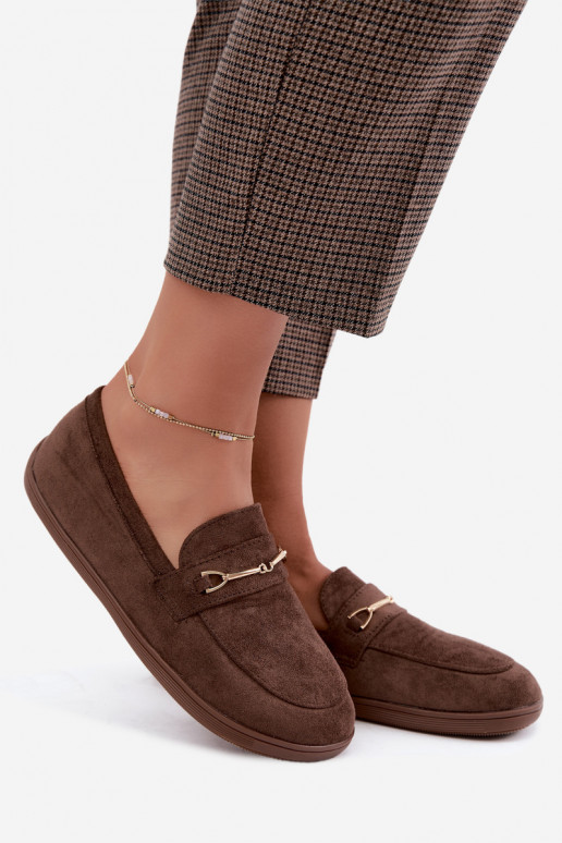 Mocassins dorés Barefoot Ze avec détails bruns Paresa