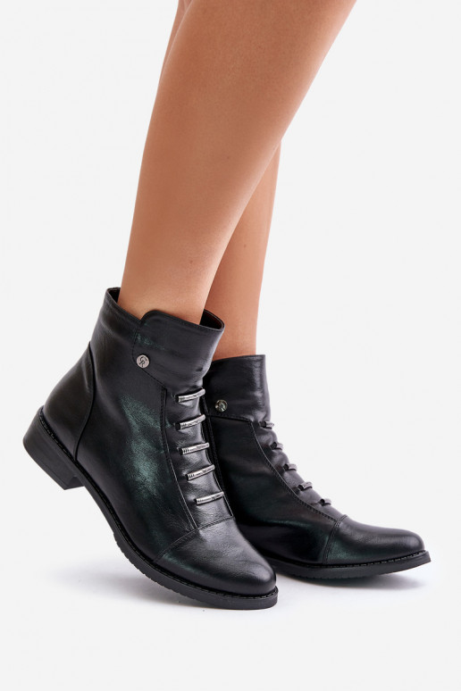 Bottines chaudes pour femmes avec talons larges en noir Labise