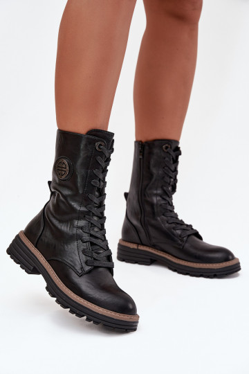 Bottines chaudes pour femmes avec détails décoratifs en noir Dorialine 2