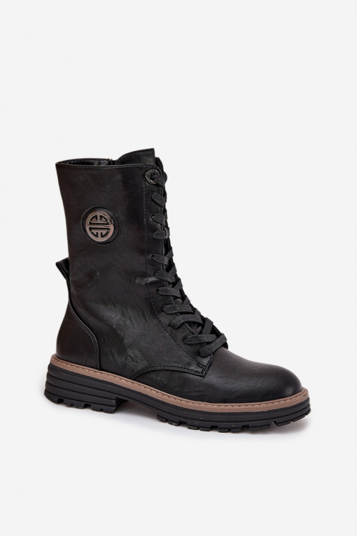 Bottines chaudes pour femmes avec détails décoratifs en noir Dorialine