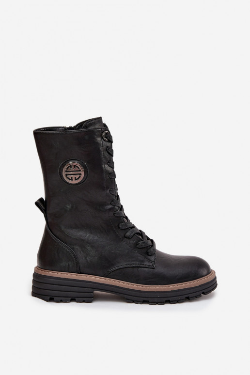 Bottines chaudes pour femmes avec détails décoratifs en noir Dorialine