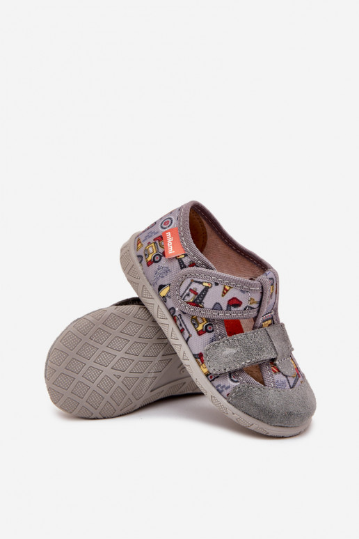 Chaussons pour enfants Milami avec fermetures adhésives grises