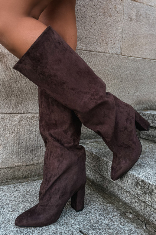 Bottines à talons en chocolat Adoria