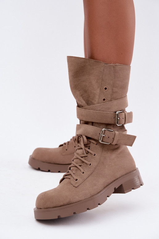 réchauffer Bottines de travail avec boucles beige Patsy