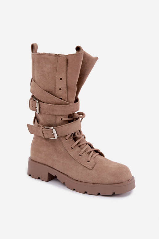 réchauffer Bottines de travail avec boucles beige Patsy