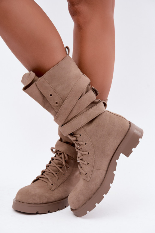réchauffer Bottines de travail avec boucles beige Patsy