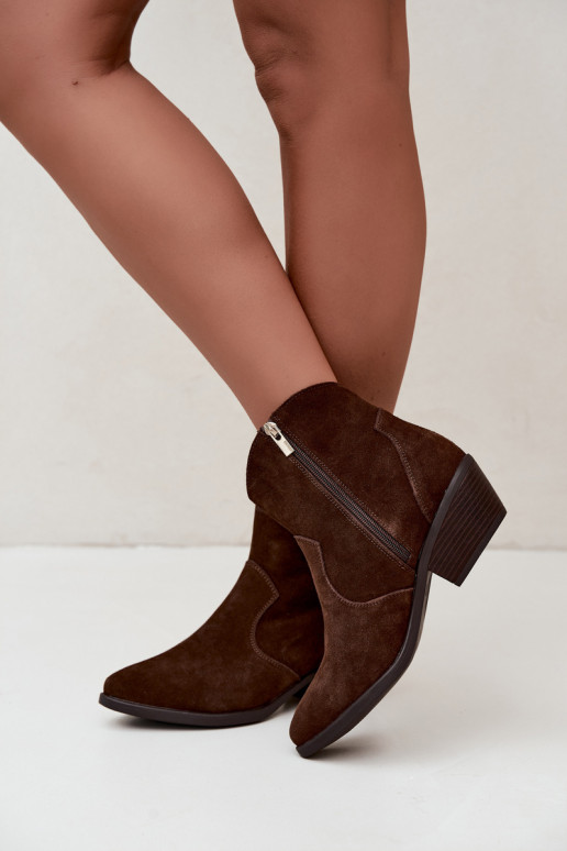 Bottines cowboy chocolat avec talons Big Star