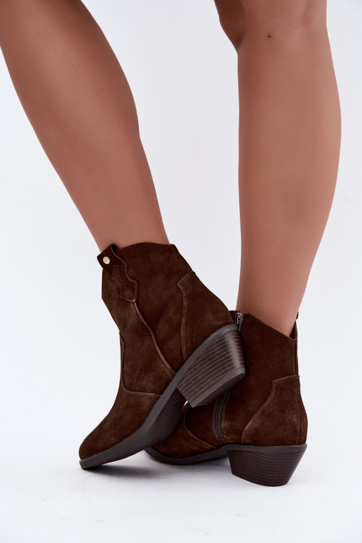 Bottines cowboy chocolat avec talons Big Star