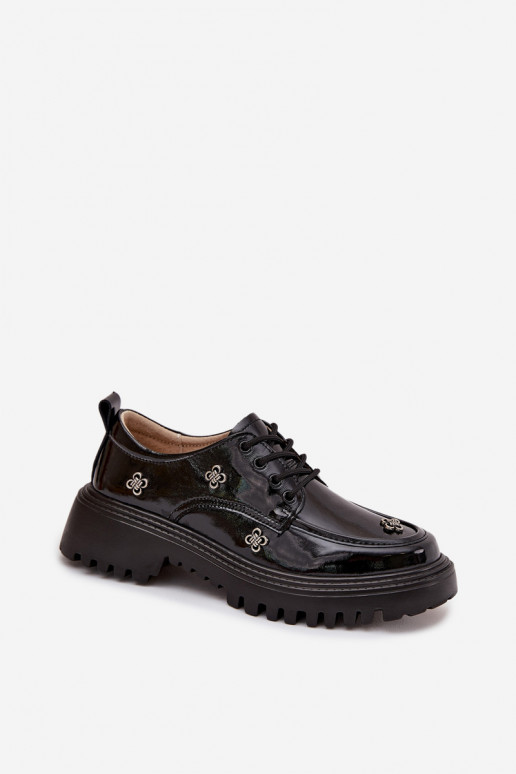 Chaussures pour femmes en cuir verni avec boucles en noir Artiker 57C0333