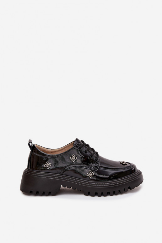 Chaussures pour femmes en cuir verni avec boucles en noir Artiker 57C0333