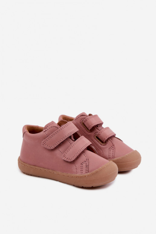 Chaussures en cuir pour enfants rose foncé Barefoot Froddo G2130328-6
