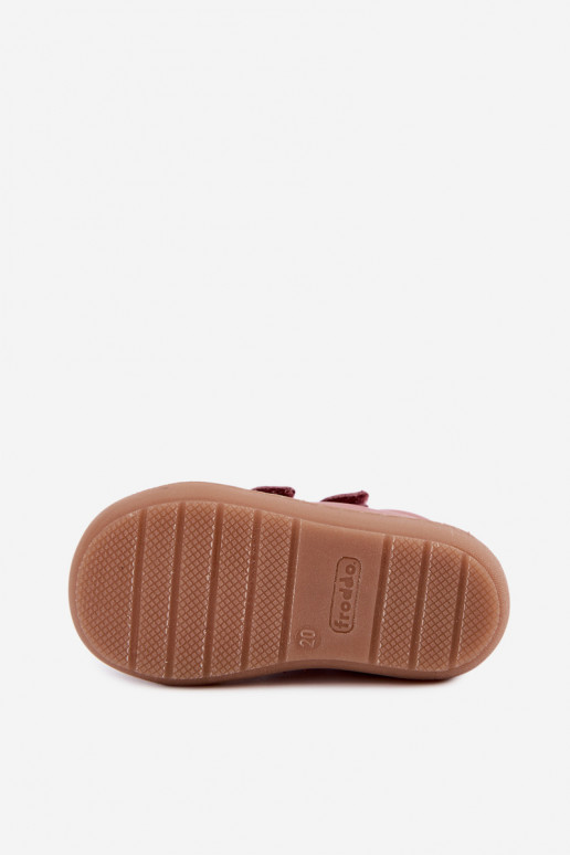 Chaussures en cuir pour enfants rose foncé Barefoot Froddo G2130328-6