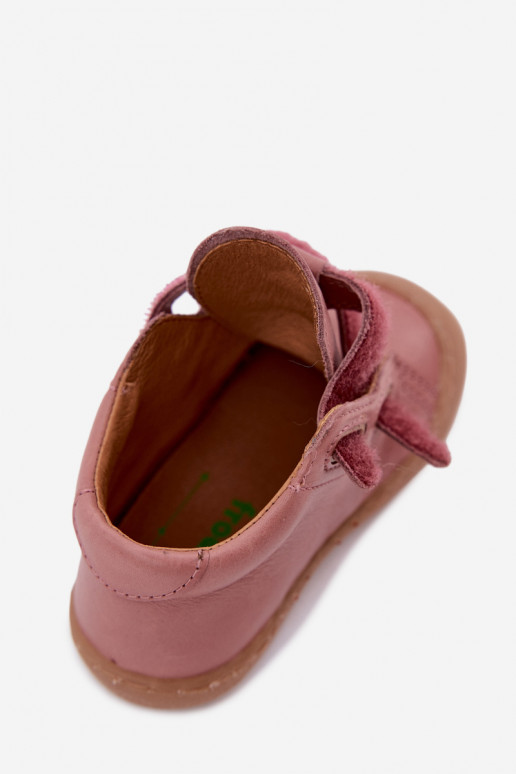 Chaussures en cuir pour enfants rose foncé Barefoot Froddo G2130328-6