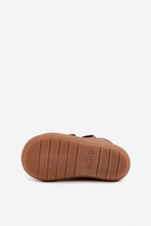 Chaussures en cuir pour enfants marron Barefoot Froddo G2130328-2