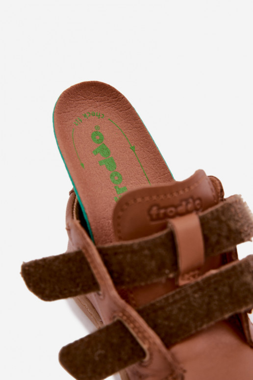 Chaussures en cuir pour enfants marron Barefoot Froddo G2130328-2