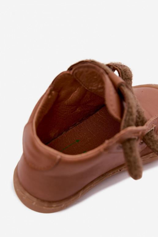 Chaussures en cuir pour enfants marron Barefoot Froddo G2130328-2