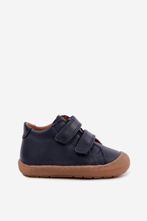 Chaussures en cuir pour enfants bleu foncé Barefoot Froddo G2130328