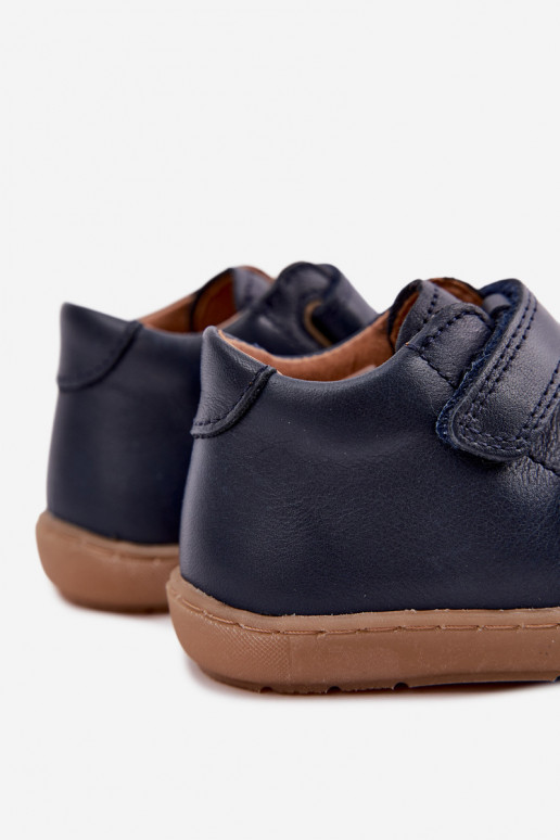Chaussures en cuir pour enfants bleu foncé Barefoot Froddo G2130328