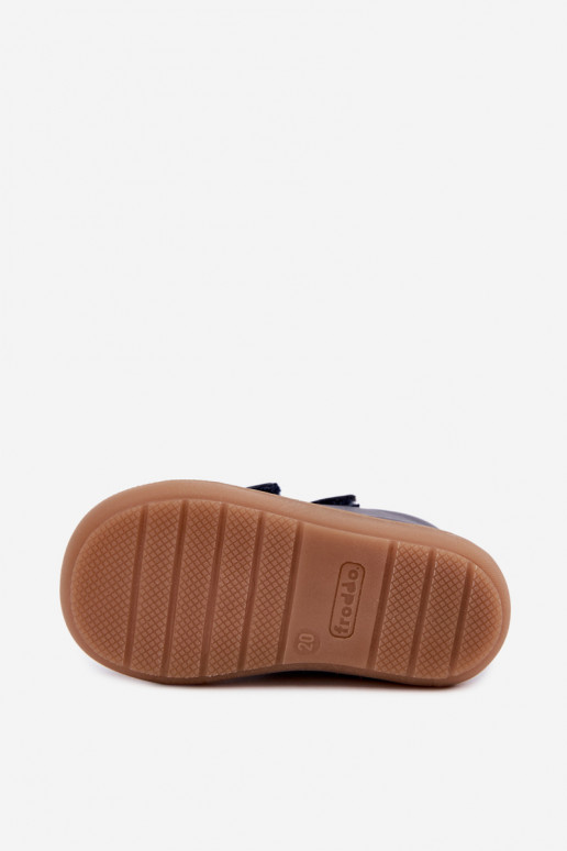 Chaussures en cuir pour enfants bleu foncé Barefoot Froddo G2130328