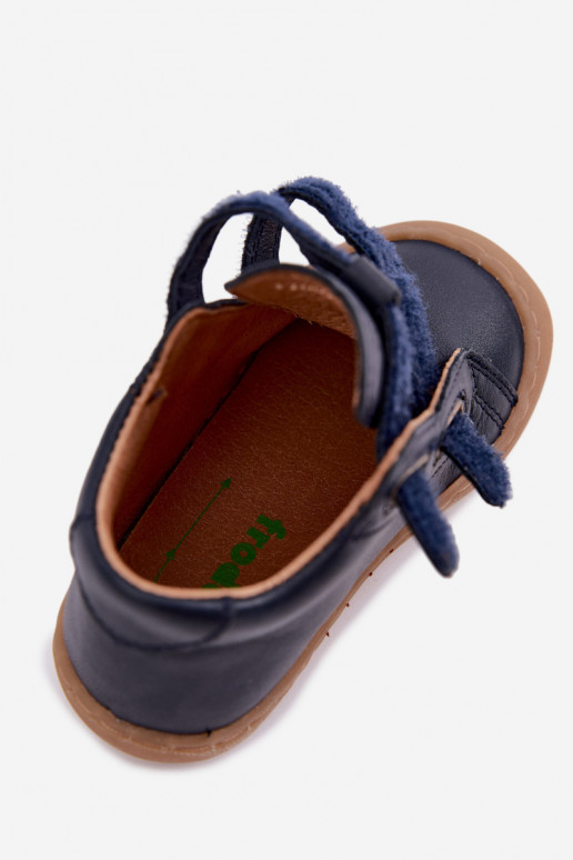 Chaussures en cuir pour enfants bleu foncé Barefoot Froddo G2130328