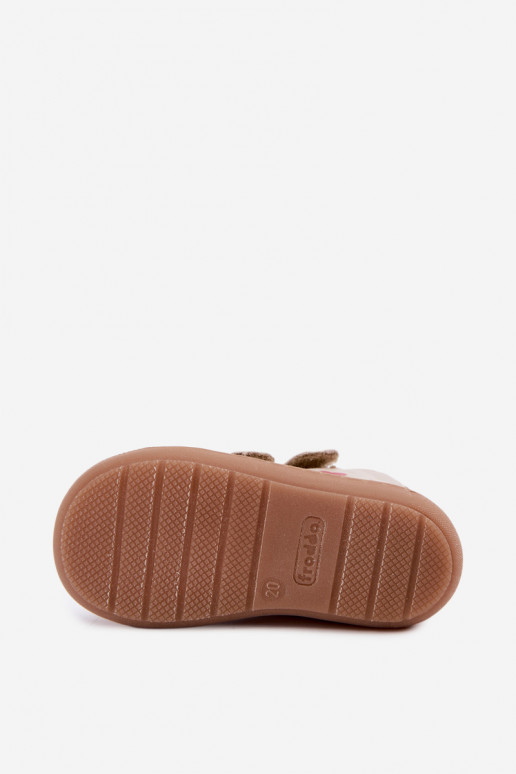 Chaussures en cuir pour enfants couleur sable Barefoot Froddo G2130328-64