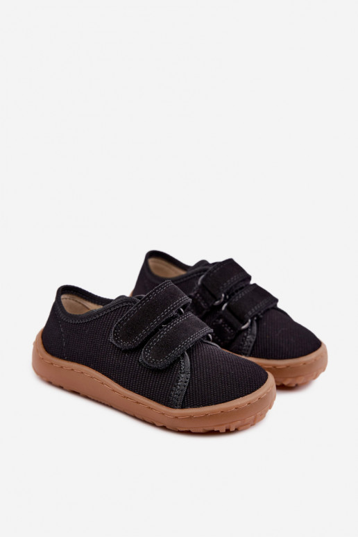 Chaussons pour enfants noirs Barefoot Froddo Canvas G1700440-19