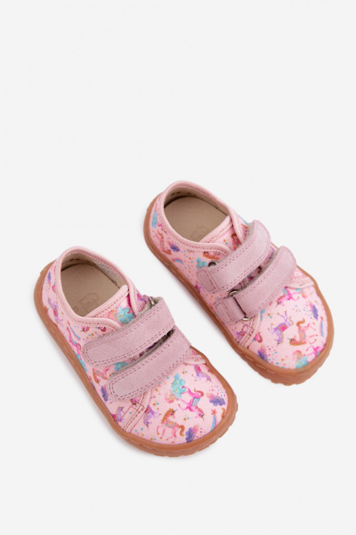 Chaussons pour enfants roses Barefoot Licornes Froddo Canvas G1700440-26