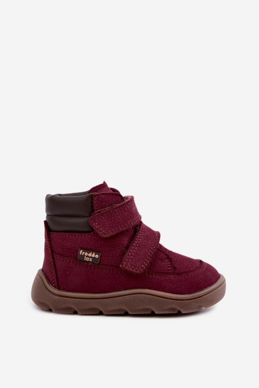 Chaussures en cuir pour enfants bordeaux Barefoot Froddo G2110150-9