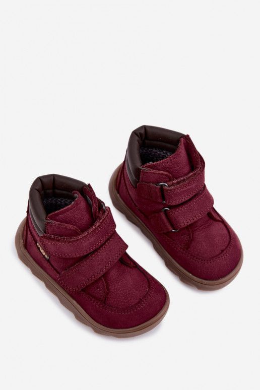 Chaussures en cuir pour enfants bordeaux Barefoot Froddo G2110150-9