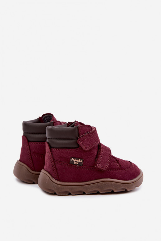 Chaussures en cuir pour enfants bordeaux Barefoot Froddo G2110150-9