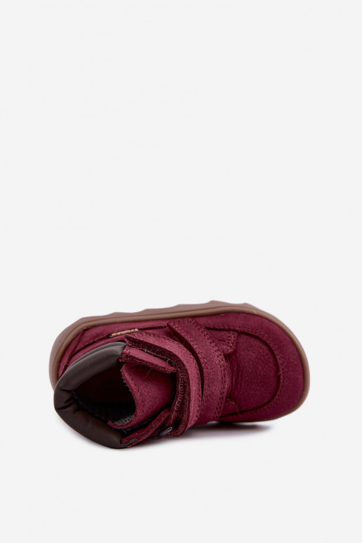 Chaussures en cuir pour enfants bordeaux Barefoot Froddo G2110150-9
