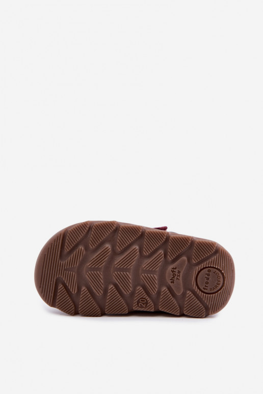 Chaussures en cuir pour enfants bordeaux Barefoot Froddo G2110150-9