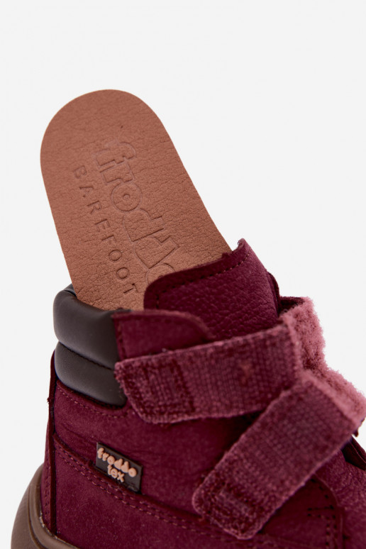 Chaussures en cuir pour enfants bordeaux Barefoot Froddo G2110150-9