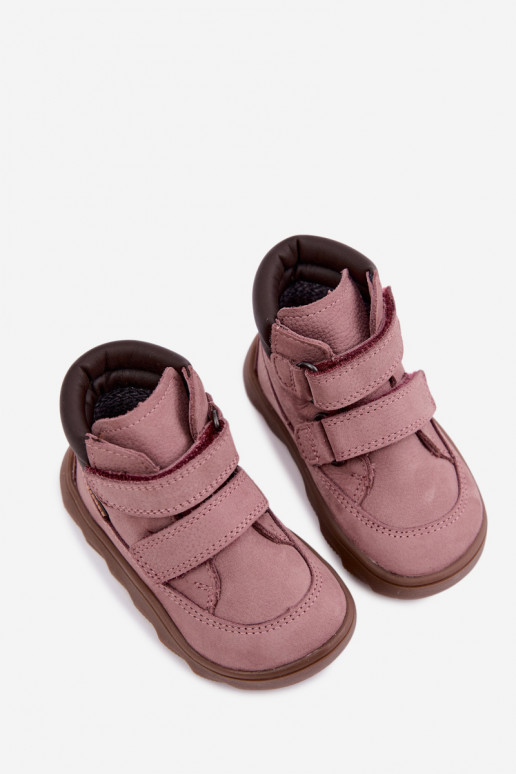 Chaussures en cuir pour enfants roses Barefoot Froddo G2110150-5