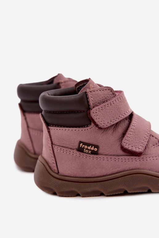 Chaussures en cuir pour enfants roses Barefoot Froddo G2110150-5