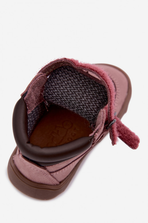 Chaussures en cuir pour enfants roses Barefoot Froddo G2110150-5