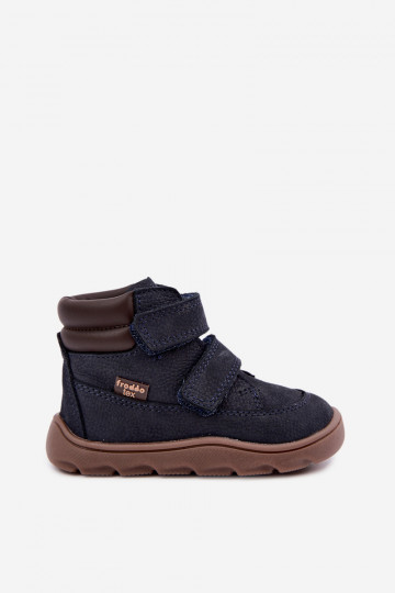 Chaussures en cuir pour enfants bleu foncé Barefoot Froddo G2110150 2