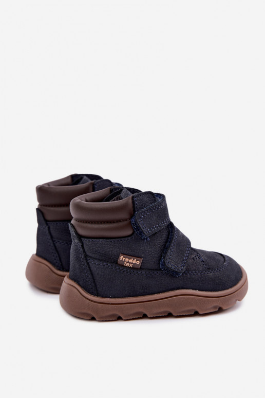 Chaussures en cuir pour enfants bleu foncé Barefoot Froddo G2110150