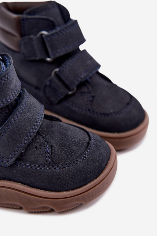 Chaussures en cuir pour enfants bleu foncé Barefoot Froddo G2110150