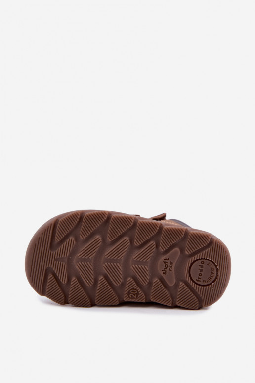 Chaussures en cuir pour enfants marron Barefoot Froddo G2110150-13