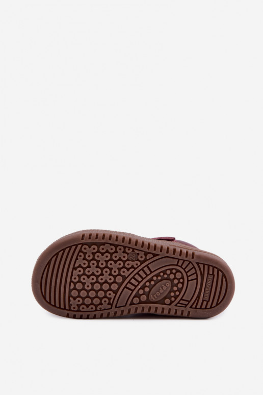 Chaussures en daim pour enfants bordeaux Barefoot Froddo G2110157-4